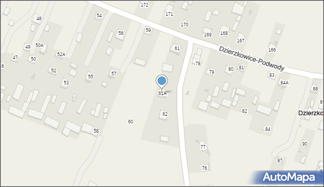 Dzierzkowice-Podwody, Dzierzkowice-Podwody, 61A, mapa Dzierzkowice-Podwody