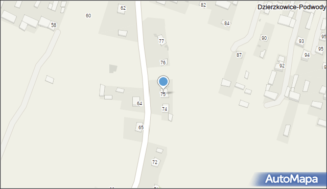 Dzierzkowice-Podwody, Dzierzkowice-Podwody, 75, mapa Dzierzkowice-Podwody