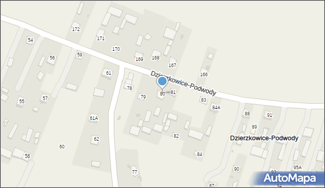 Dzierzkowice-Podwody, Dzierzkowice-Podwody, 80, mapa Dzierzkowice-Podwody