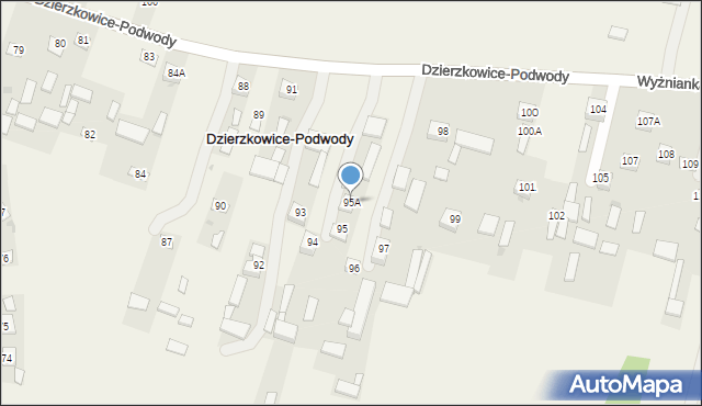 Dzierzkowice-Podwody, Dzierzkowice-Podwody, 95A, mapa Dzierzkowice-Podwody