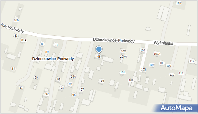 Dzierzkowice-Podwody, Dzierzkowice-Podwody, 98, mapa Dzierzkowice-Podwody
