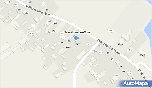 Dzierzkowice-Wola, Dzierzkowice-Wola, 101, mapa Dzierzkowice-Wola