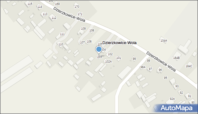 Dzierzkowice-Wola, Dzierzkowice-Wola, 103, mapa Dzierzkowice-Wola