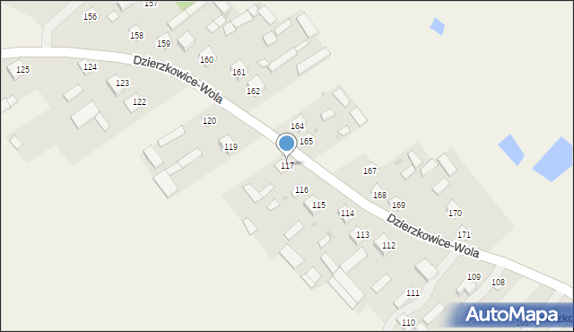 Dzierzkowice-Wola, Dzierzkowice-Wola, 117, mapa Dzierzkowice-Wola