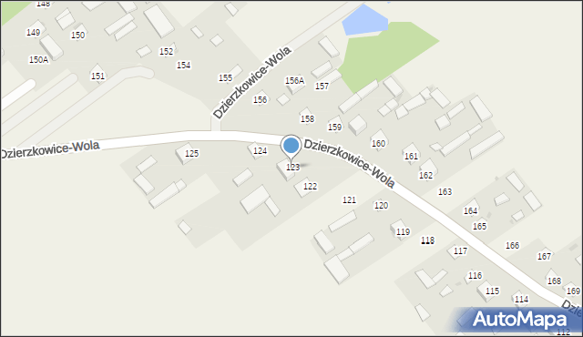 Dzierzkowice-Wola, Dzierzkowice-Wola, 123, mapa Dzierzkowice-Wola