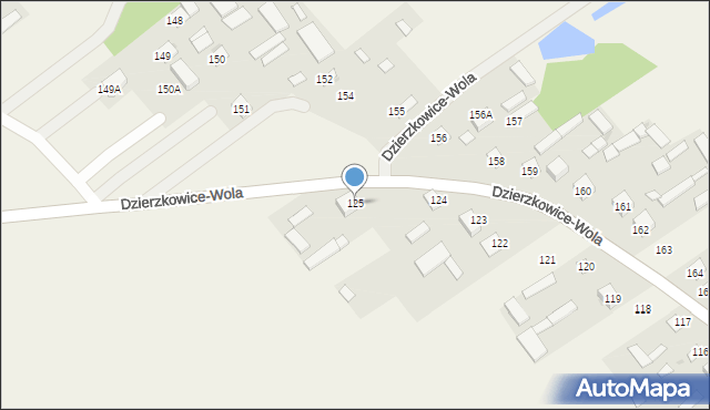Dzierzkowice-Wola, Dzierzkowice-Wola, 125, mapa Dzierzkowice-Wola