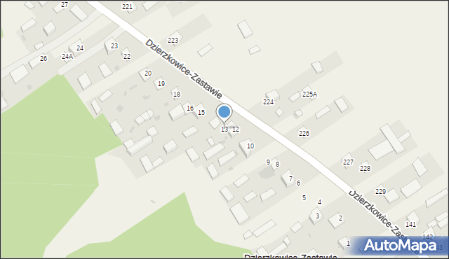 Dzierzkowice-Wola, Dzierzkowice-Wola, 13, mapa Dzierzkowice-Wola