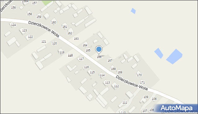 Dzierzkowice-Wola, Dzierzkowice-Wola, 166, mapa Dzierzkowice-Wola