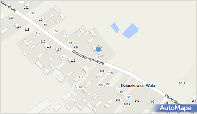 Dzierzkowice-Wola, Dzierzkowice-Wola, 171, mapa Dzierzkowice-Wola