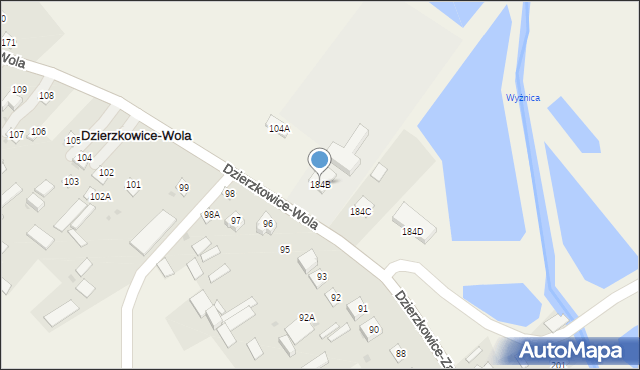 Dzierzkowice-Wola, Dzierzkowice-Wola, 184B, mapa Dzierzkowice-Wola