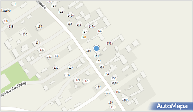 Dzierzkowice-Zastawie, Dzierzkowice-Zastawie, 151, mapa Dzierzkowice-Zastawie