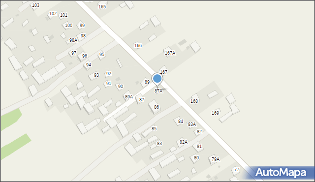 Dzierzkowice-Zastawie, Dzierzkowice-Zastawie, 87A, mapa Dzierzkowice-Zastawie