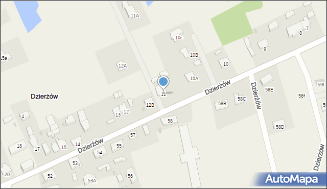 Dzierżów, Dzierżów, 11, mapa Dzierżów