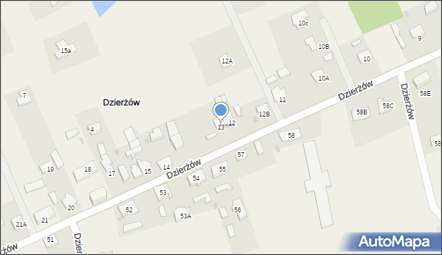 Dzierżów, Dzierżów, 13, mapa Dzierżów
