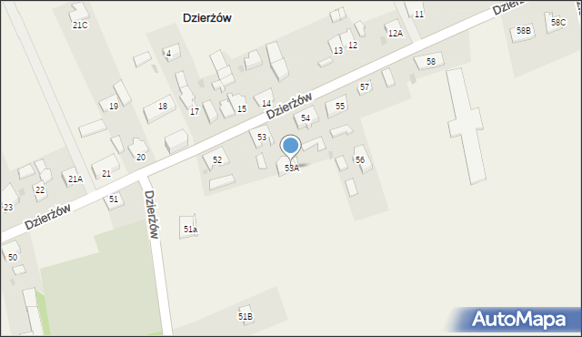 Dzierżów, Dzierżów, 53A, mapa Dzierżów