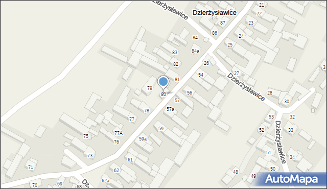 Dzierżysławice, Dzierżysławice, 80, mapa Dzierżysławice