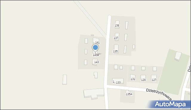 Dzietrzychowice, Dzietrzychowice, 143a, mapa Dzietrzychowice