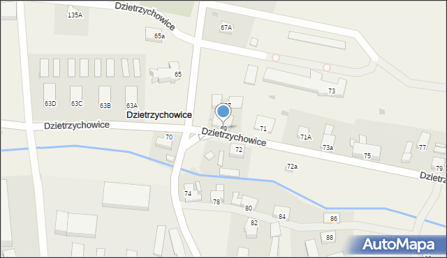 Dzietrzychowice, Dzietrzychowice, 69, mapa Dzietrzychowice