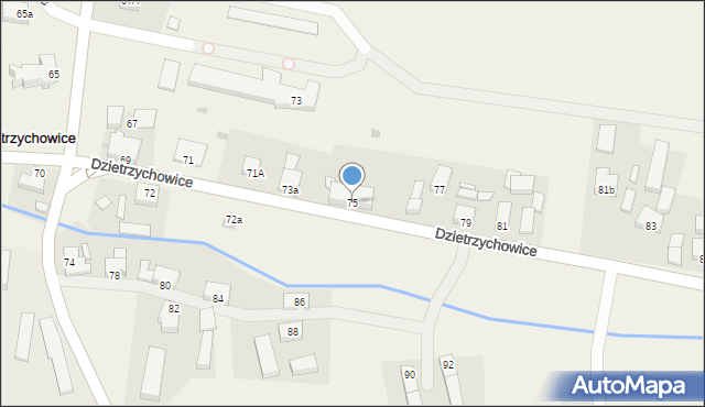 Dzietrzychowice, Dzietrzychowice, 75, mapa Dzietrzychowice