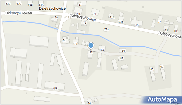 Dzietrzychowice, Dzietrzychowice, 82, mapa Dzietrzychowice