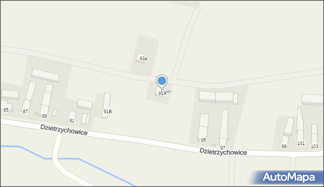 Dzietrzychowice, Dzietrzychowice, 91A, mapa Dzietrzychowice