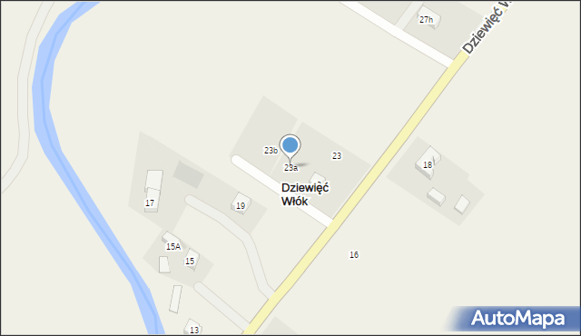 Dziewięć Włók, Dziewięć Włók, 23a, mapa Dziewięć Włók