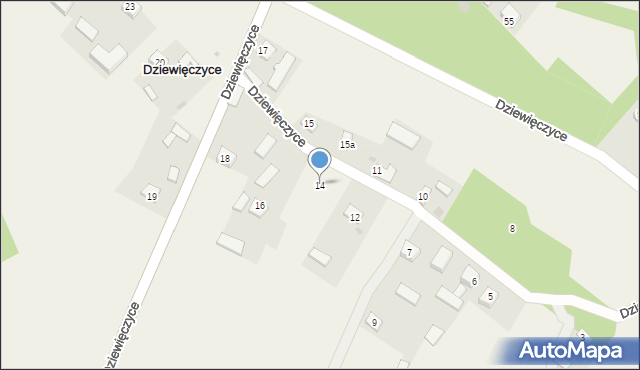 Dziewięczyce, Dziewięczyce, 14, mapa Dziewięczyce