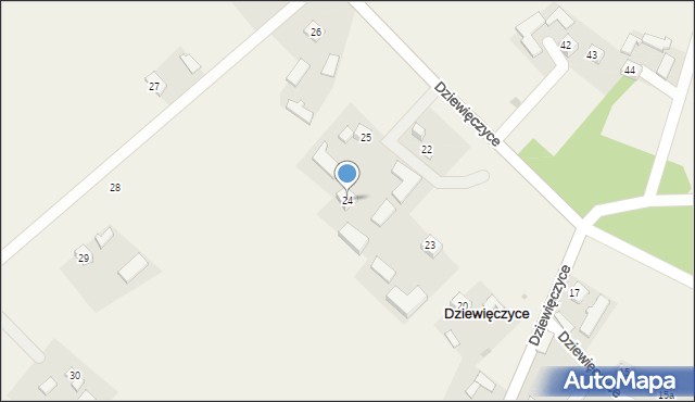 Dziewięczyce, Dziewięczyce, 24, mapa Dziewięczyce