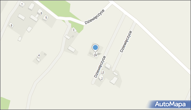 Dziewięczyce, Dziewięczyce, 2A, mapa Dziewięczyce