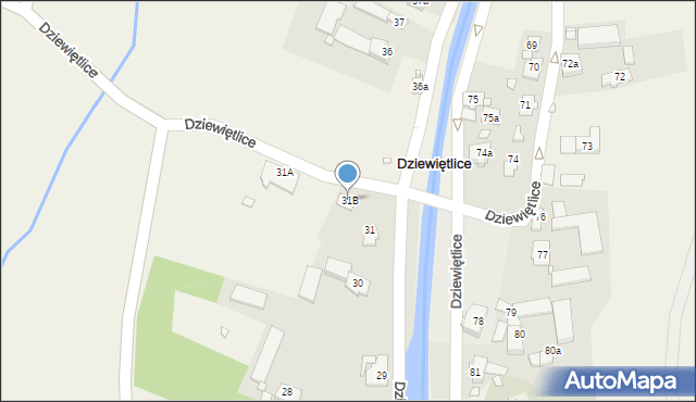 Dziewiętlice, Dziewiętlice, 31B, mapa Dziewiętlice