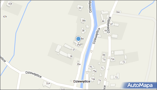 Dziewiętlice, Dziewiętlice, 37a, mapa Dziewiętlice