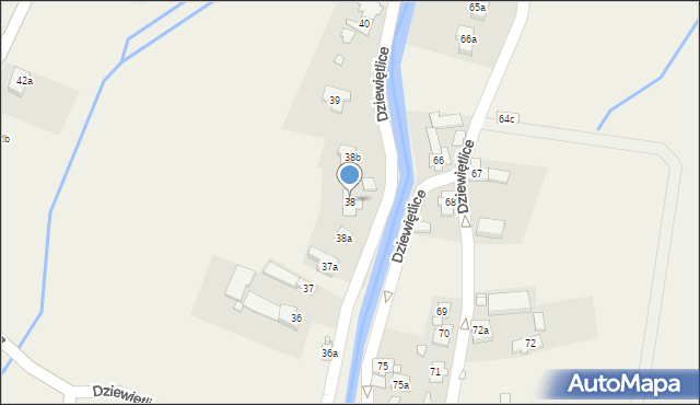 Dziewiętlice, Dziewiętlice, 38, mapa Dziewiętlice
