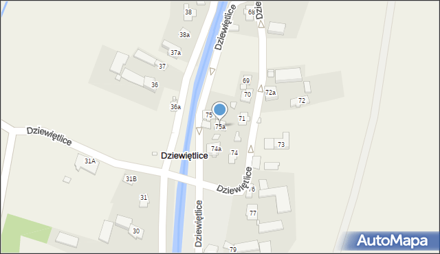 Dziewiętlice, Dziewiętlice, 75a, mapa Dziewiętlice