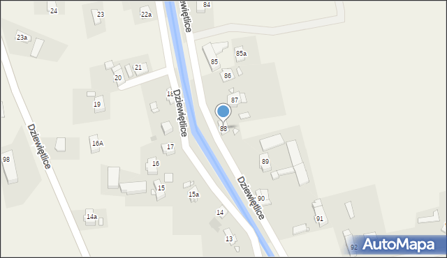 Dziewiętlice, Dziewiętlice, 88, mapa Dziewiętlice