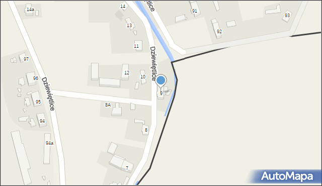 Dziewiętlice, Dziewiętlice, 9, mapa Dziewiętlice