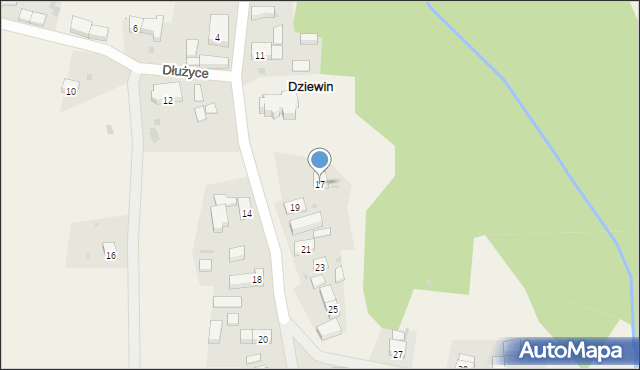 Dziewin, Dziewin, 17, mapa Dziewin