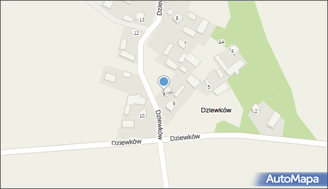 Dziewków, Dziewków, 6, mapa Dziewków