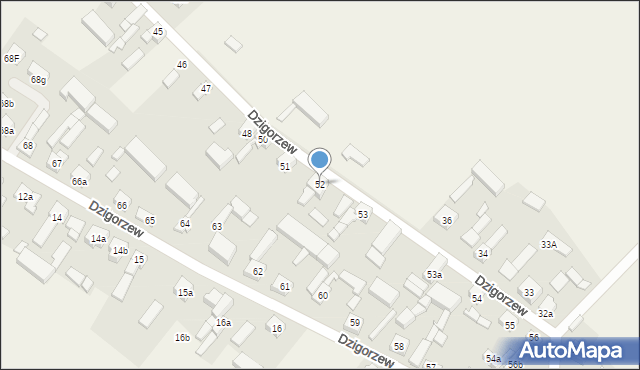 Dzigorzew, Dzigorzew, 52, mapa Dzigorzew
