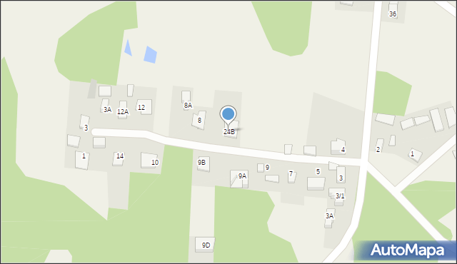 Dzikie, Dzikie, 24B, mapa Dzikie
