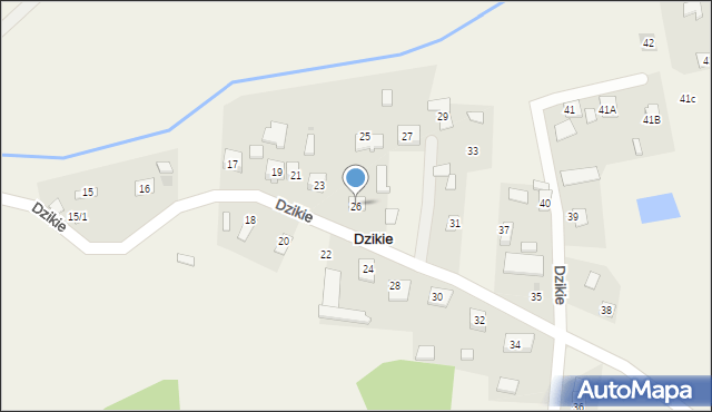 Dzikie, Dzikie, 26, mapa Dzikie