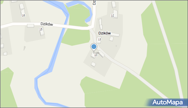 Dzików, Dzików, 14, mapa Dzików