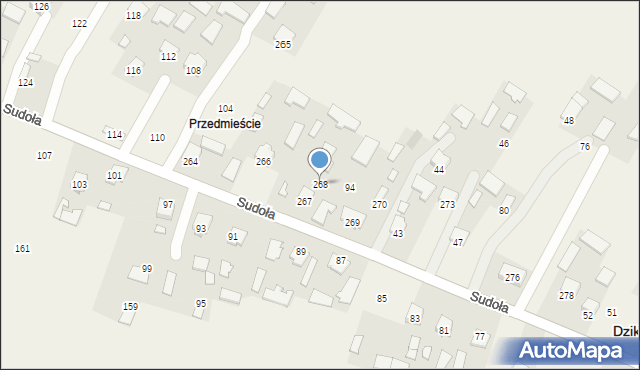 Dzikowiec, Dzikowiec, 268, mapa Dzikowiec