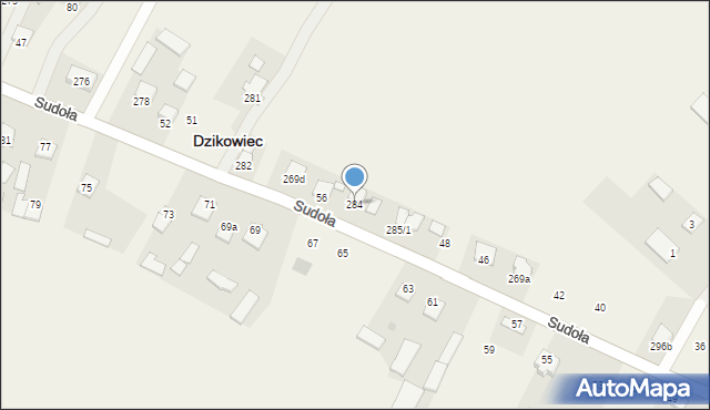 Dzikowiec, Dzikowiec, 284, mapa Dzikowiec