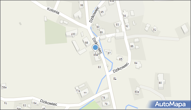 Dzikowiec, Dzikowiec, 83a, mapa Dzikowiec
