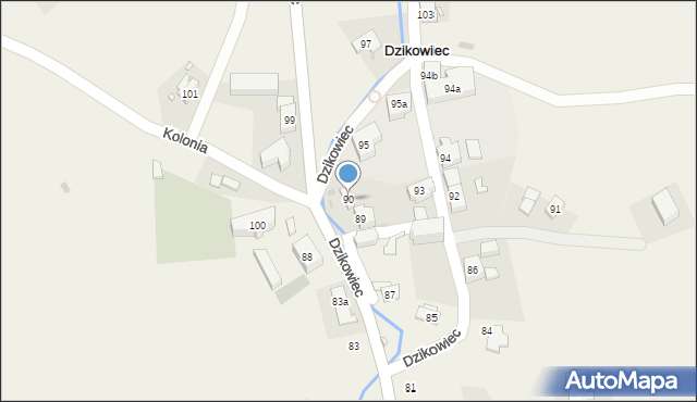 Dzikowiec, Dzikowiec, 90, mapa Dzikowiec