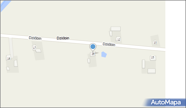 Dzióbin, Dzióbin, 16, mapa Dzióbin