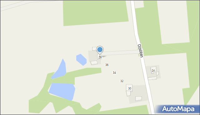 Dzióbin, Dzióbin, 29, mapa Dzióbin