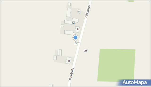 Dziubiele, Dziubiele, 15, mapa Dziubiele