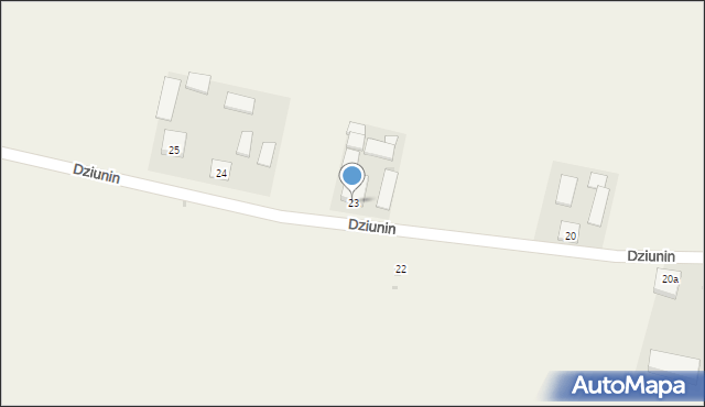 Dziunin, Dziunin, 23, mapa Dziunin