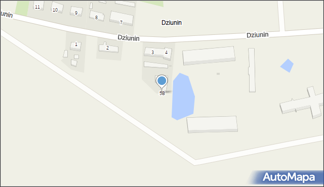 Dziunin, Dziunin, 5B, mapa Dziunin
